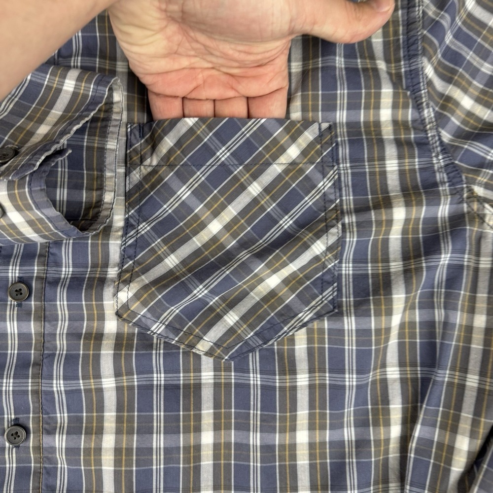 5.11 tactical Mens XL Button Up Long Sleeve Shirt Blue Plaid Pockets Workwear - Picture 2 of 10